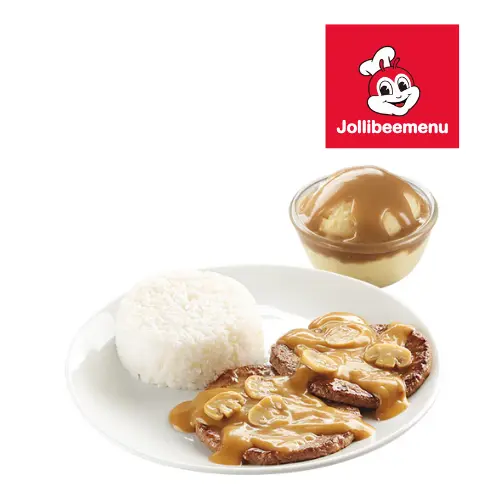 Jollibee 2 Pc Burger Steak with 2 Sides