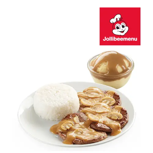 Jollibee 3 Pc Burger Steak with 2 Sides